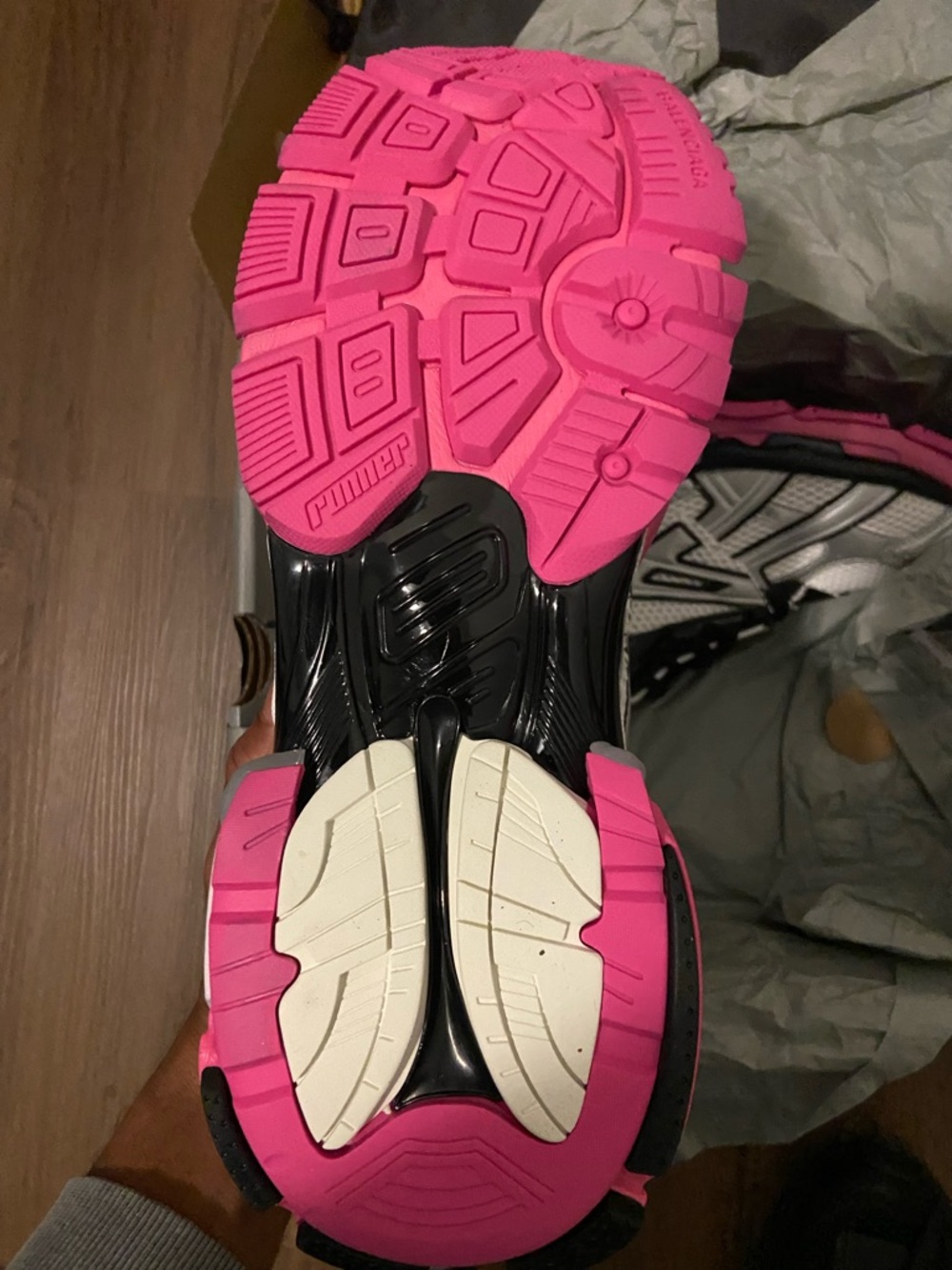 Women's Pink & White Running Sneakers - Picture 6 of 7